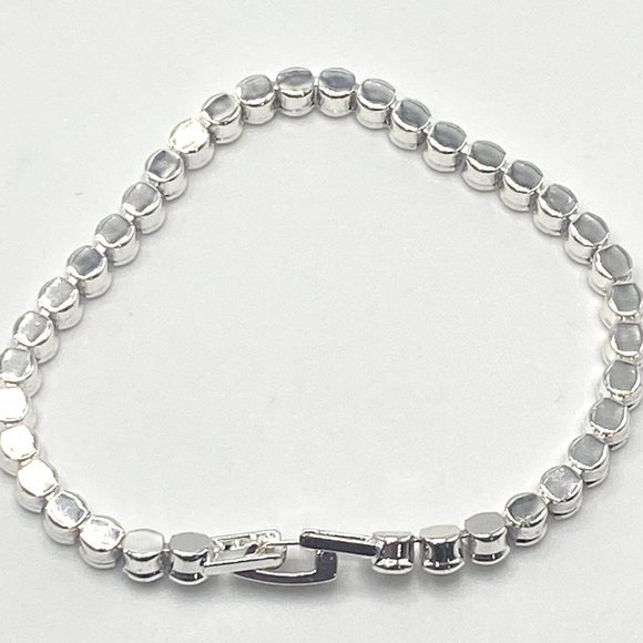 Silver Plated Cubic Zirconia Tennis Bracelet and Earring Set - Picture 8 of 8